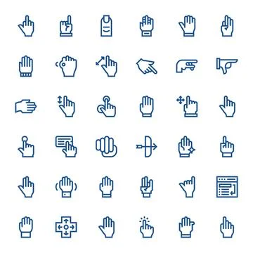 Cursor including 36 High Resolution Bold Line Vector Illustrations イラスト素材