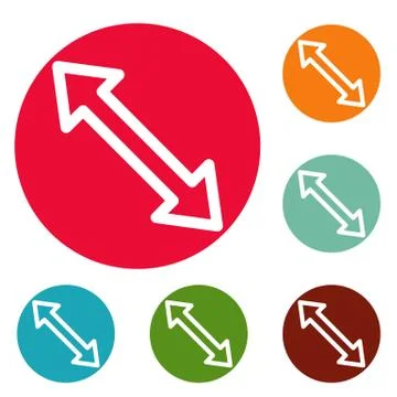 Cursor increase element icons circle set vector Stock Illustration