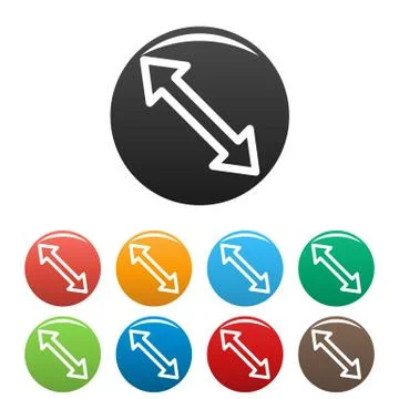 Cursor increase element icons set color vector Illustrazione stock