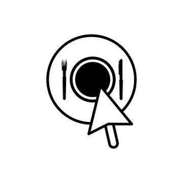 Cursor index with restaurant app Stockillustratie