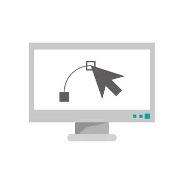 Cursor inside computer design 스톡 일러스트