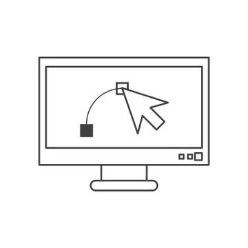 Cursor inside computer design 스톡 일러스트