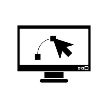 Cursor inside computer design Stock Illustration