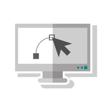 Cursor inside computer design Stock Illustration