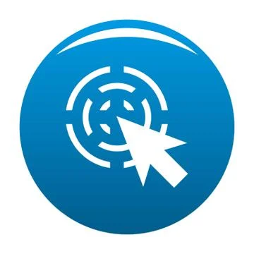 Cursor interactive icon blue Stock Illustration