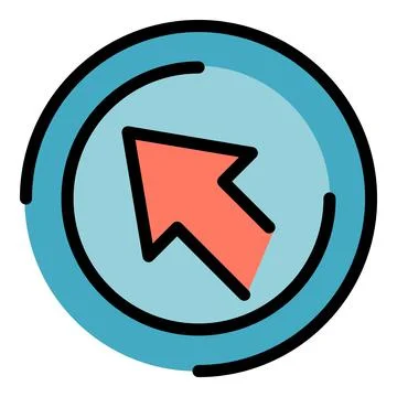 Cursor interface icon color outline vector Ilustração Stock