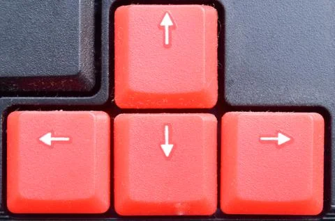 Cursor key, direction keys or navigation arrow keys in numeric pad on compute Stock Photos