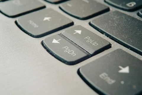 Cursor keys on a laptop keyboard Stock Photos