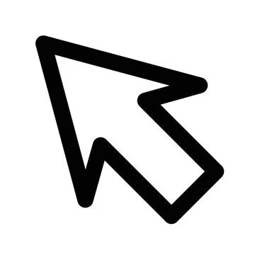Cursor linear logo mark in black and white Stock Illustration