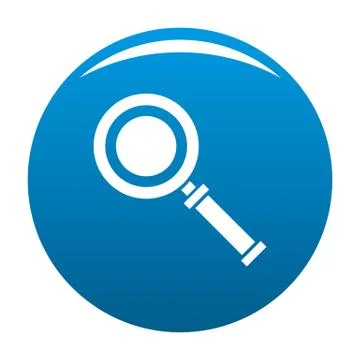 Cursor magnifier icon blue Stock Illustration