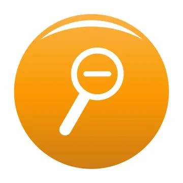Cursor magnifier minus icon vector orange Illustrazione stock