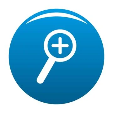 Cursor magnifier plus icon blue 스톡 일러스트