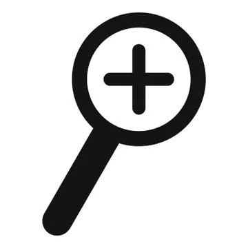 Cursor magnifier plus icon, simple black style Stock Illustration