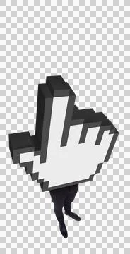 Cursor with man against white background Stock Illustration