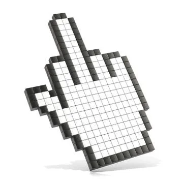 Cursor middle finger. 3D Stock Illustration