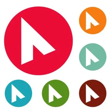 Cursor modern element icons circle set vector Stockillustratie