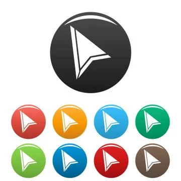 Cursor mouse element icons set color vector Illustrazione stock