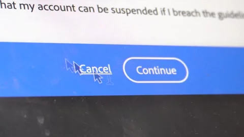 Cursor moving on computer screen and click continue and submit Stock Footage 251706506