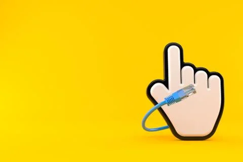Cursor with network cable Stock Illustration