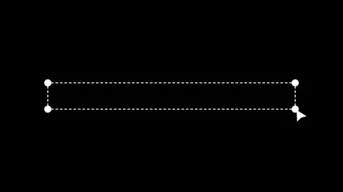 Cursor opens and closes white horizontal bar dashed line frame border animation. Stock Footage 328478256