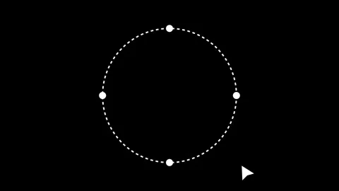 Cursor opens and closes white circle dashed line frame border animation. Stock Footage 328478269