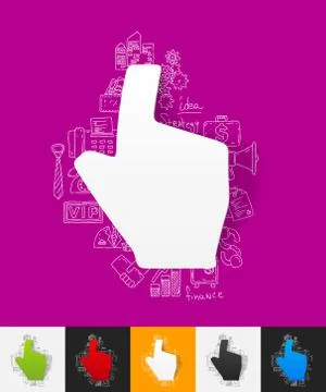 Cursor paper sticker with hand drawn elements Illustrazione stock