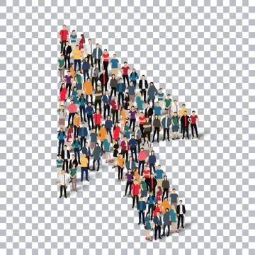 Cursor people sign 3d Illustrazione stock