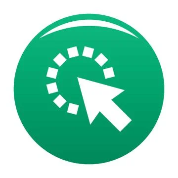 Cursor pixel icon green Illustrazione stock