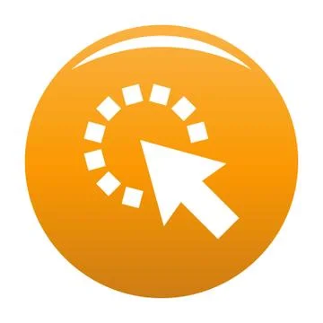 Cursor pixel icon orange Stock Illustration