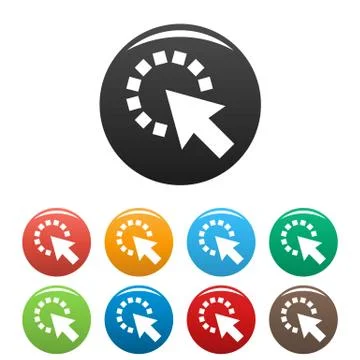 Cursor pixel icons set color vector Stock Illustration