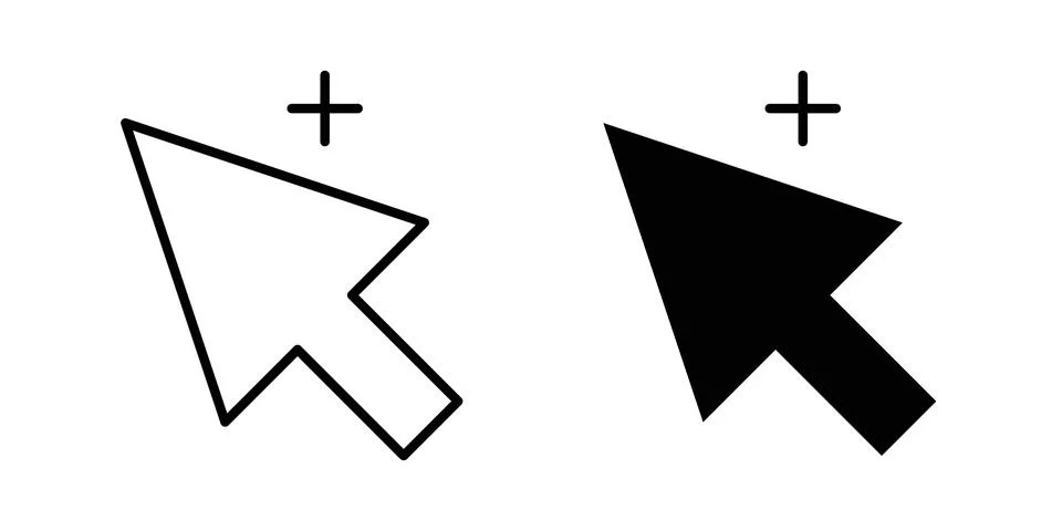 Cursor plus icon vector, symbol, logo illustrations 스톡 일러스트