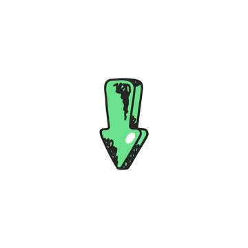 Cursor pointer arrow hand drawn icon, sketch vector illustration isolated. Illustrazione stock
