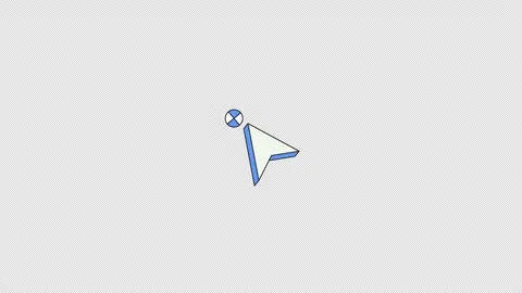 Cursor pointer with buffering indicator neubrutalism UI element animation Stock Footage 337540716