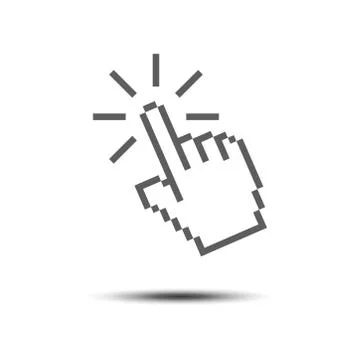 Cursor Pointer Icon Template. Click Finger Pixel Illustration Design. Stock Illustration