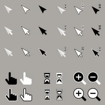 Cursor pointer icons. Illustrazione stock