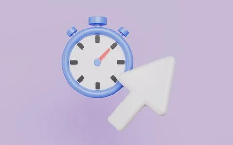 A cursor pointing at a clock, Time editing and timeline interaction Stock Illustration