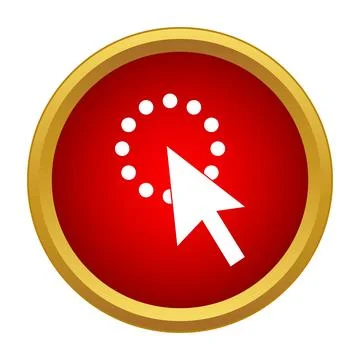 Cursor pointing inside a red loading icon Stock Illustration