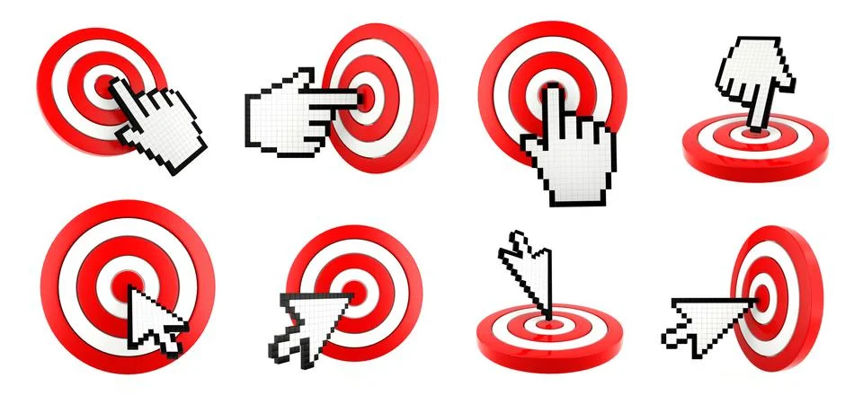 Cursor pointing at target Stock Illustration