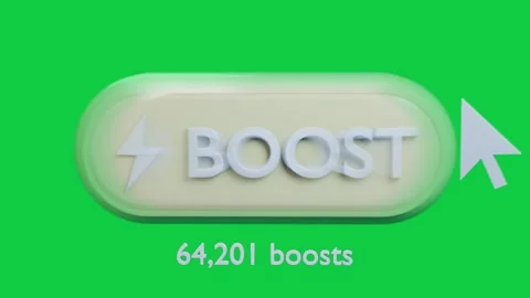 Cursor pressing BOOST button, blurring, shifting color and updating count on Stock Footage 339197926