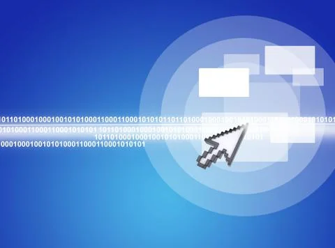 Cursor pressing on virtual screen with numbers Illustrazione stock