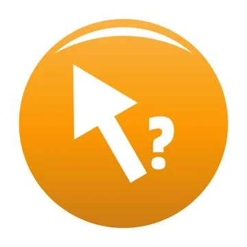 Cursor question icon orange Stock Illustration