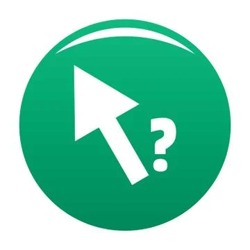 Cursor question icon vector green 스톡 일러스트