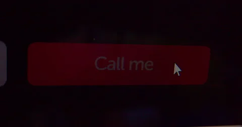 Cursor selecting "Call Me" button on a computer display Stock Footage 331801529