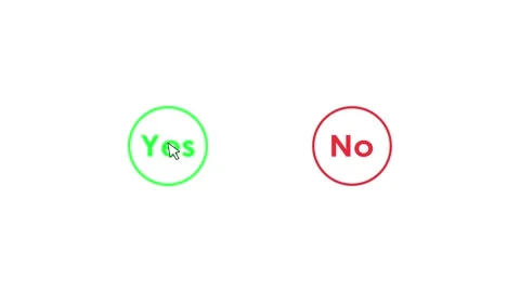 Cursor selects yes checklist and no cross animated cursor selects yes or no.. Stock Footage 308266213