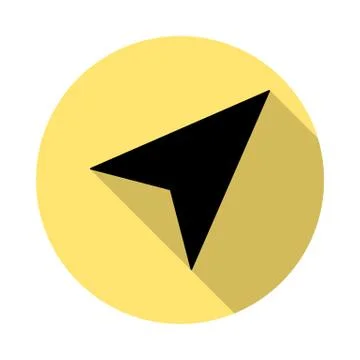 Cursor simple vector icon in long shadow style Stock Illustration