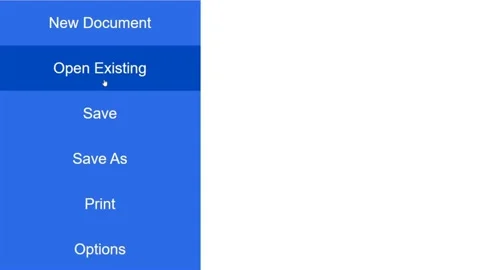 Cursor Slides Over and Clicks Open Existing Document. Mouse Pointer on Device Video stock 167134523