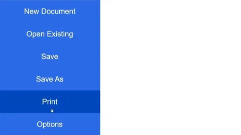 Cursor Slides Over and Clicks Print Document. Mouse Pointer on Device Computer Stock Footage 167136318