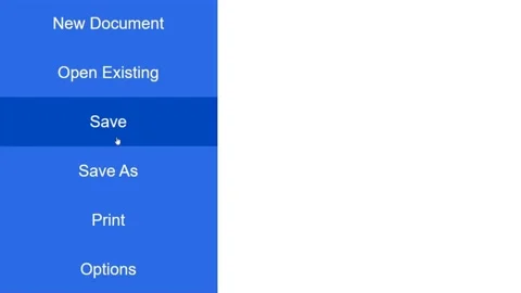 Cursor Slides Over and Clicks Save Document. Mouse Pointer on Device Computer Stock Footage 167172639