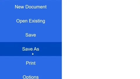 Cursor Slides Over and Clicks Save As Title Document. Mouse Pointer on Device Stock Footage 167172642