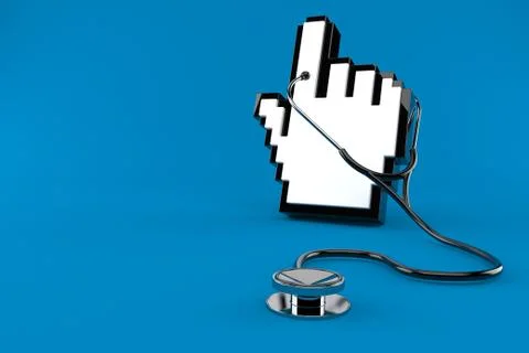 Cursor with stethoscope Stock Illustration